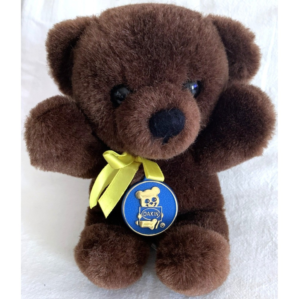 1985 Dakin Little Buddy Small Teddy Bear Brown Plush Stuffed Animal Toy 8" Vtg‎